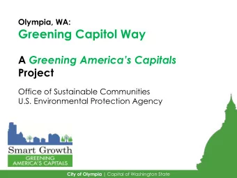 Greening Capitol Way A Greening Americas Capitals  Project  Office of Sustainable Communities