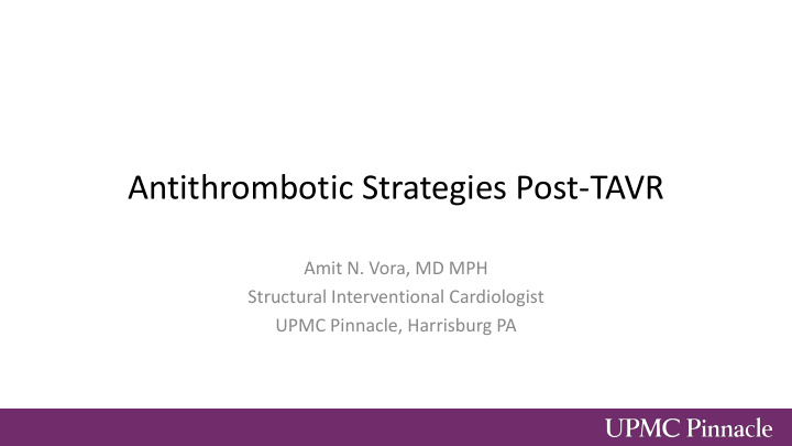 antithrombotic strategies post tavr