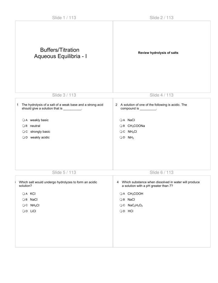 buffers titration