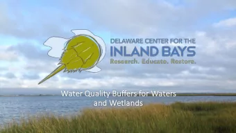Wa  Water Quality Buffers for Wa  Waters  an  and Wetlan  lands  2008 Noreaster:  Indian River