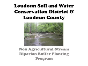 Loudoun Soil and Water  Conservation District &amp;  Loudoun County  Non Agricultural Stream
