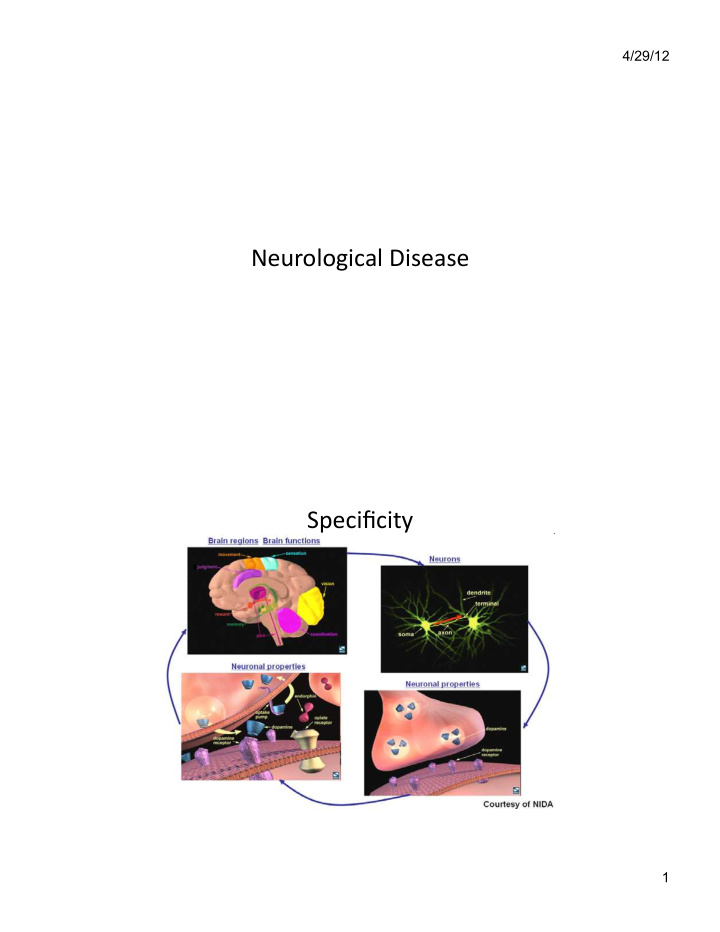 neurological disease specificity