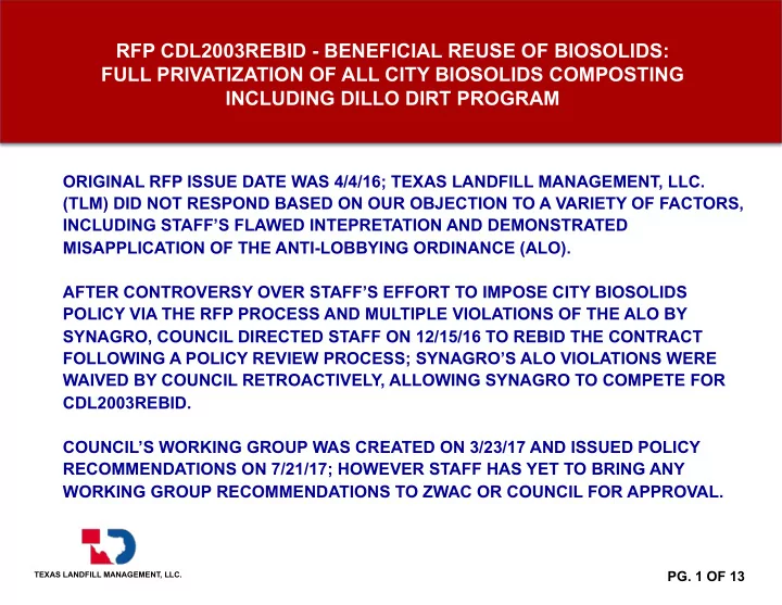 rfp cdl2003rebid beneficial reuse of biosolids full