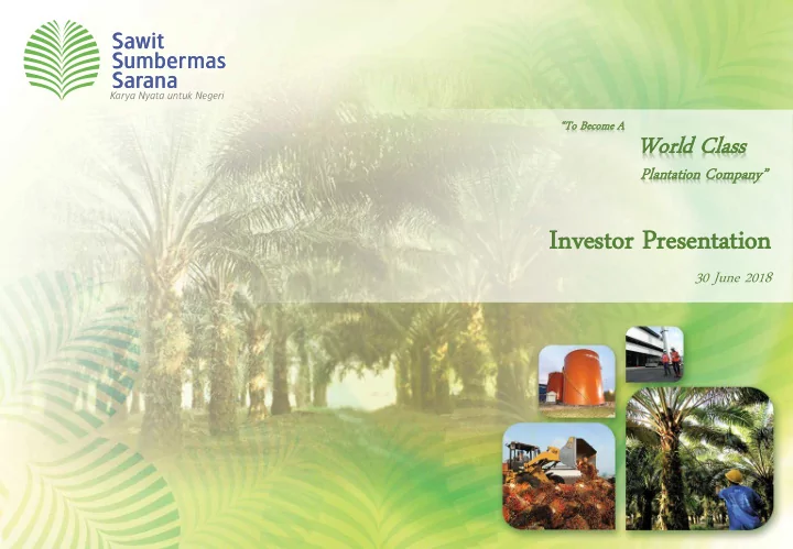 invest estor p presen esentation