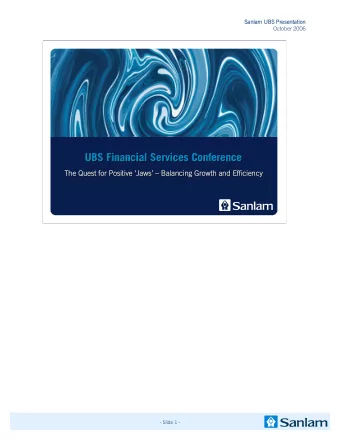 UBS Financial Services Conference  UBS Financial Services Conference  UBS Financial Services