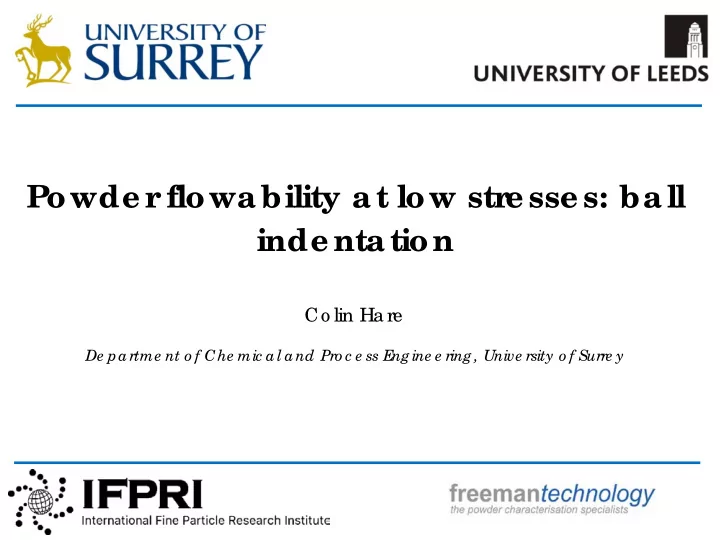 powde r flowability