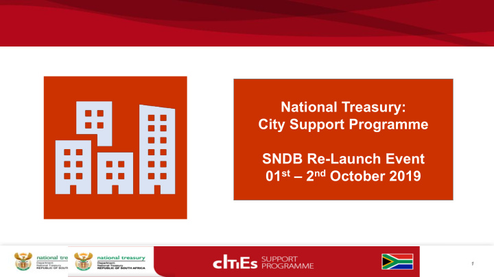 national treasury city support programme sndb re launch
