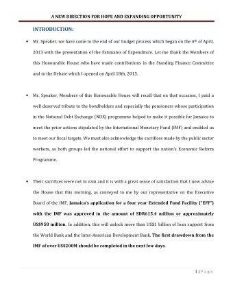 A NEW DIRECTION FOR HOPE AND EXPANDING OPPORTUNITY  The Leader of the Opposition also claimed