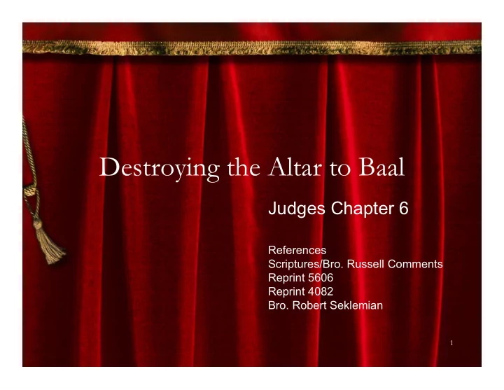 destroying the altar to baal