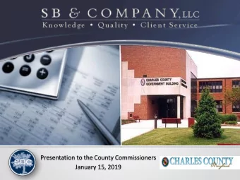 f  Presentation to the County Commissioners  January 15, 2019  Engagement Team Leadership C LIENT S