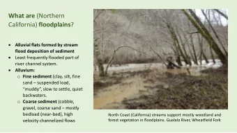 What are (Northern California) floodplains ?    Alluvial flats formed by stream  flood