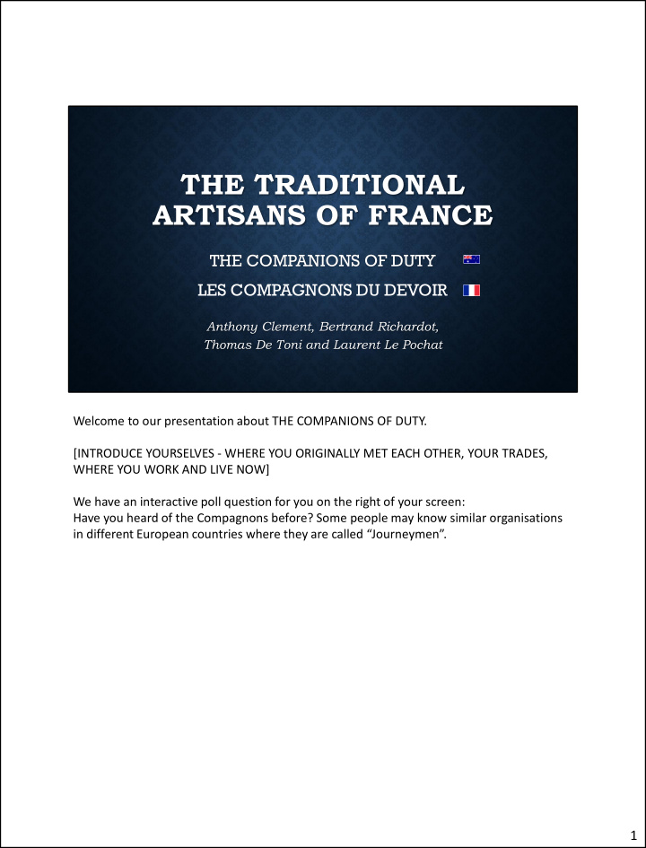 the traditional artisans of france