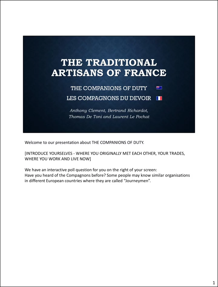 the traditional artisans of france