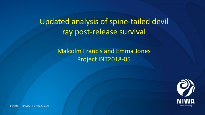 updated analysis of spine tailed devil ray post release