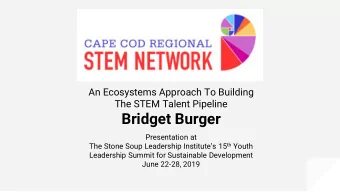 Bridget Burger  Presentation at The Stone Soup Leadership Institutes 15 th Youth  Leadership