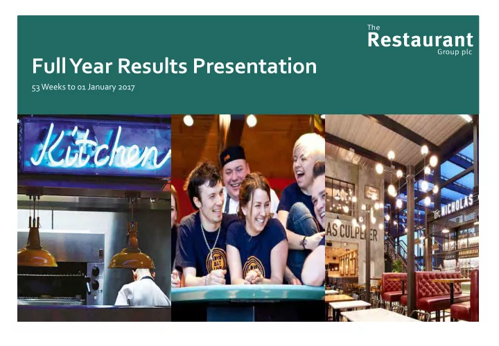 full year results presentation