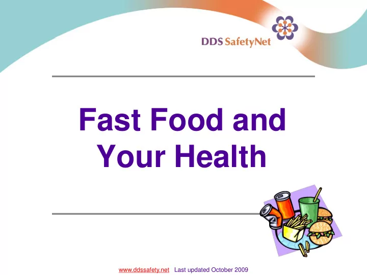 fast food and your health