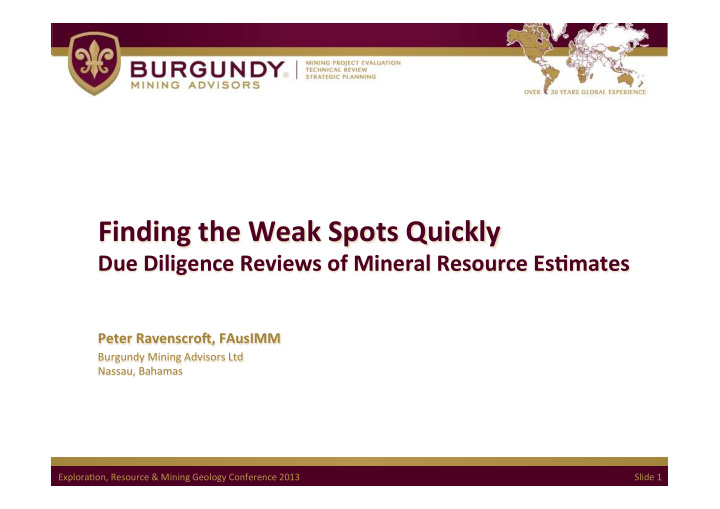 finding the weak spots quickly due diligence reviews of