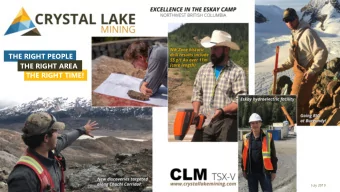 THE RIGHT AREA  THE RIGHT TIME!  July 2019  FORWARD-LOOKING STATEMENT  Certain statements contained