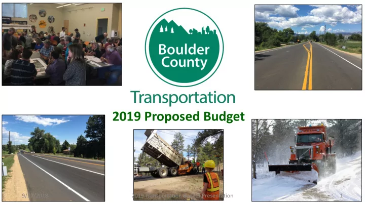2019 proposed budget