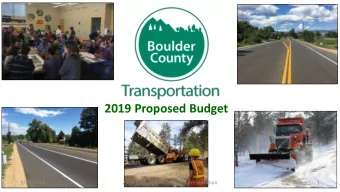 2019 Proposed Budget  9/17/2018  2019 Transportation Budget Presentation  1  Diagram Of