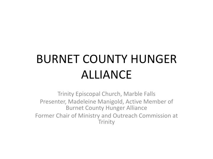 burnet county hunger alliance