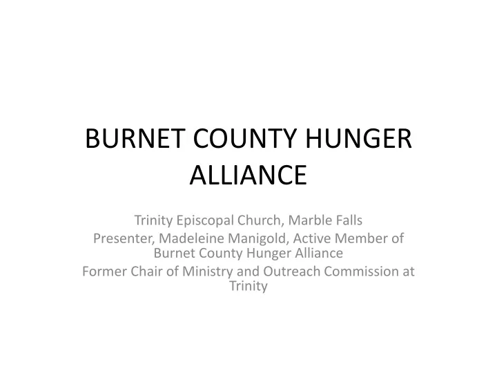 burnet county hunger alliance