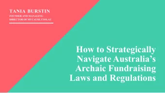 How to Strategically  Navigate Australias  Archaic Fundraising  Laws and Regulations  STATE OF