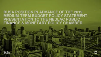 BUSA POSITION IN ADVANCE OF THE 2019  MEDIUM-TERM BUDGET POLICY STATEMENT:  PRESENTATION TO THE