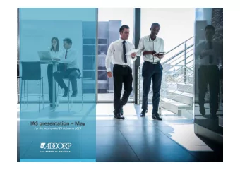 IAS presentation  May For the year  ended 29 February 2016  Agenda The financial year Salient