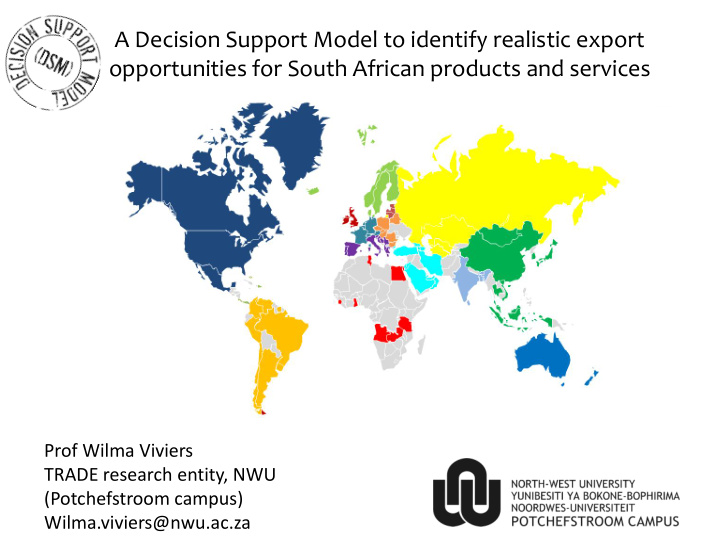 a decision support model to identify realistic export