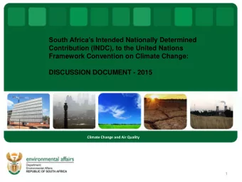 South Africas Intended Nationally Determined  Contribution (INDC), to the United Nations