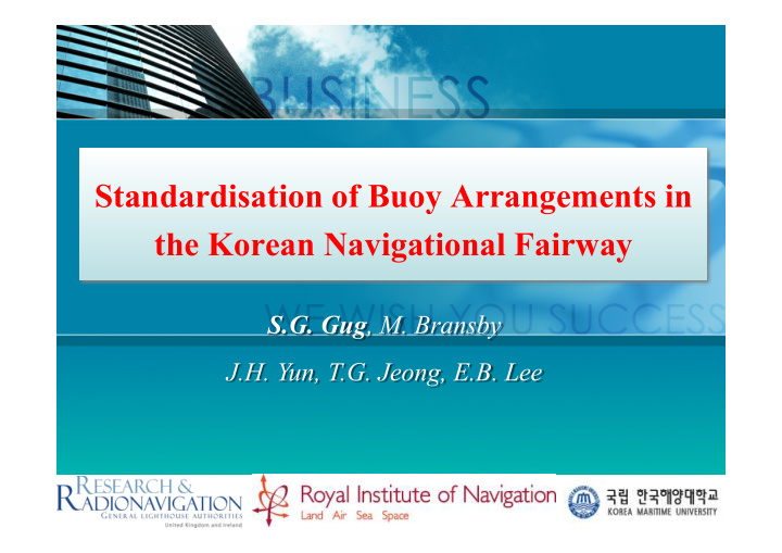 standardisation of buoy arrangements in the korean