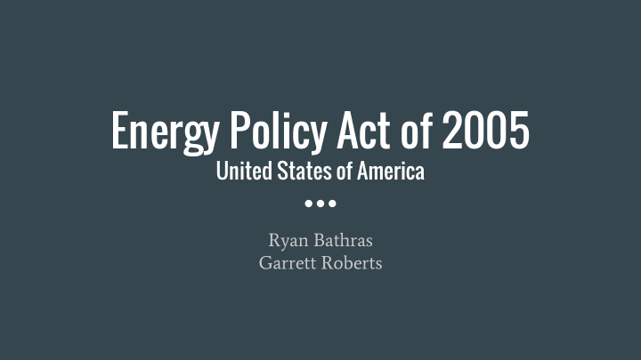 energy policy act of 2005