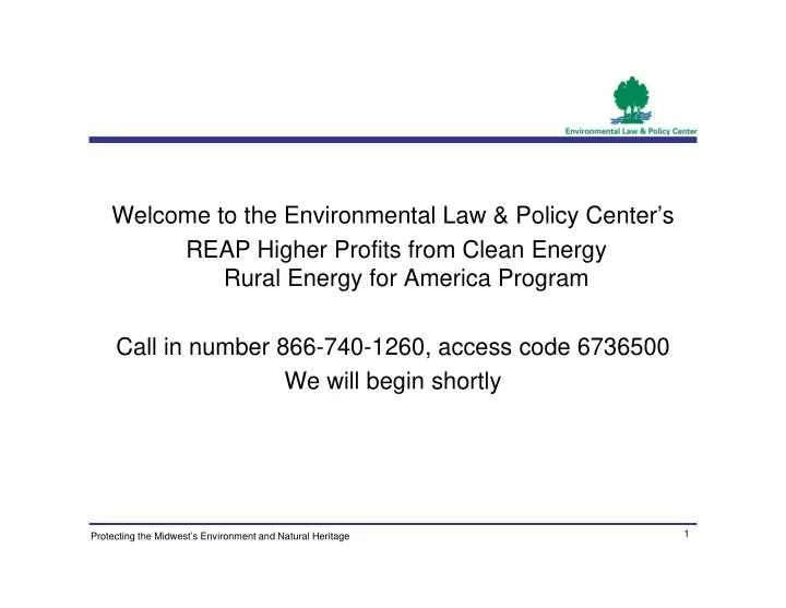 welcome to the environmental law policy center s reap