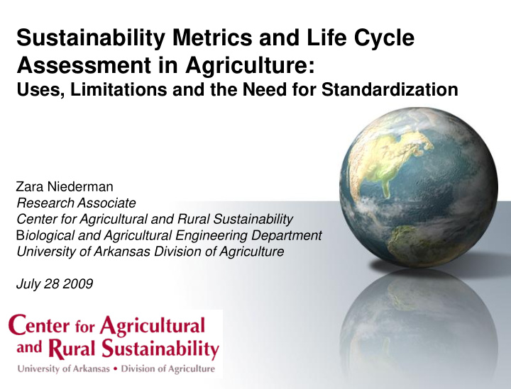 sustainability metrics and life cycle assessment in