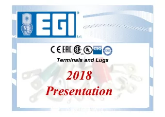 2018  Presentation  INNOVATIVE SOLUTIONS TO ELECTRIC  CONNECTION MATTERS! EGI  produttore di