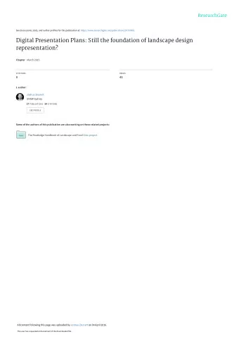 Digital Presentation Plans: Still the foundation of landscape design  representation? Chapter