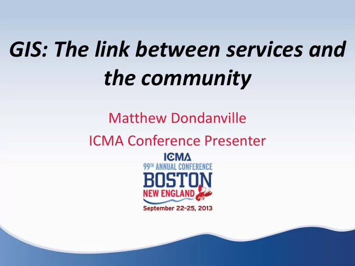 gis the link between services and the community
