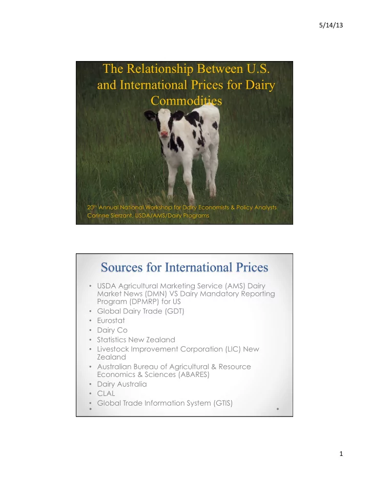 the relationship between u s and international prices for