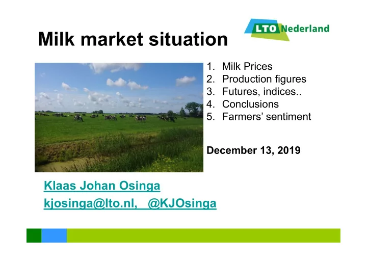milk market situation