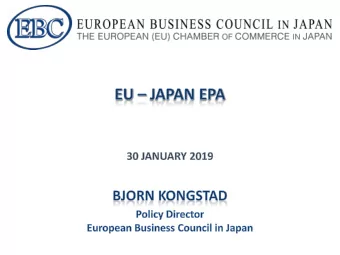Quick facts about EBC  Established in 1972 as the trade policy arm of the European  Chambers of