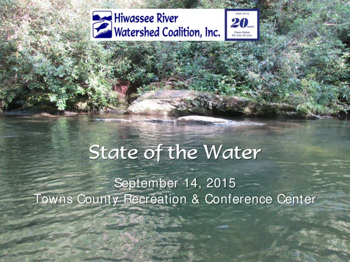 state of the water