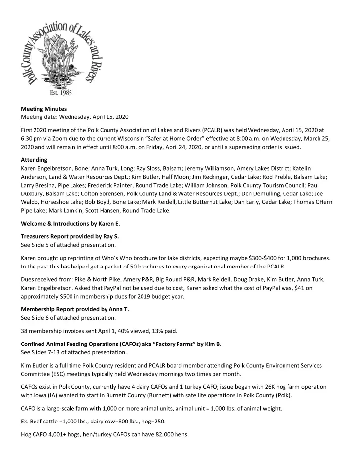 meeting minutes meeting date wednesday april 15 2020