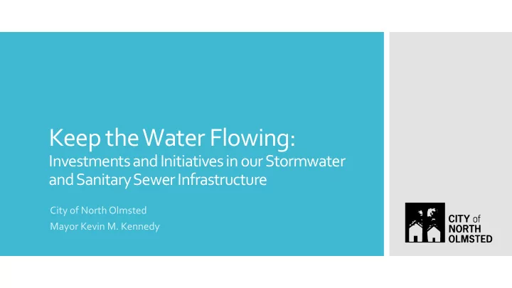 keep the water flowing