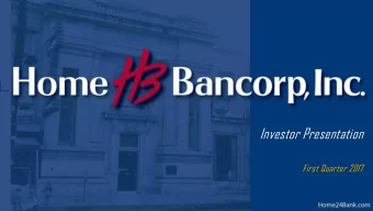 Investor Presentation  First Quarter 2017  FO RWARD L  O O KING  ST  AT  EMENT  S  Certain comments