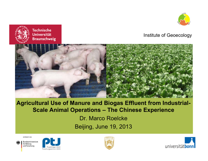 agricultural use of manure and biogas effluent from