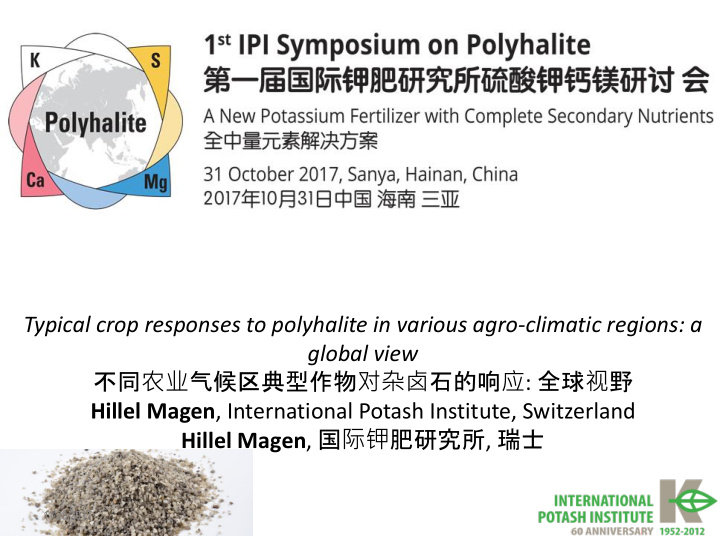 typical crop responses to polyhalite in various agro