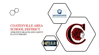 SCHOOL DISTRICT  ATHLETICS HEALTH AND SAFETY  PLAN SUMMARY  BACKGROUND INFORMATION - TIMELINE