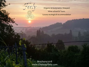 Brochure 2018  www.ChateauFeely.com Organic, biodynamic, natural, hand-picked &amp; no SO2 added